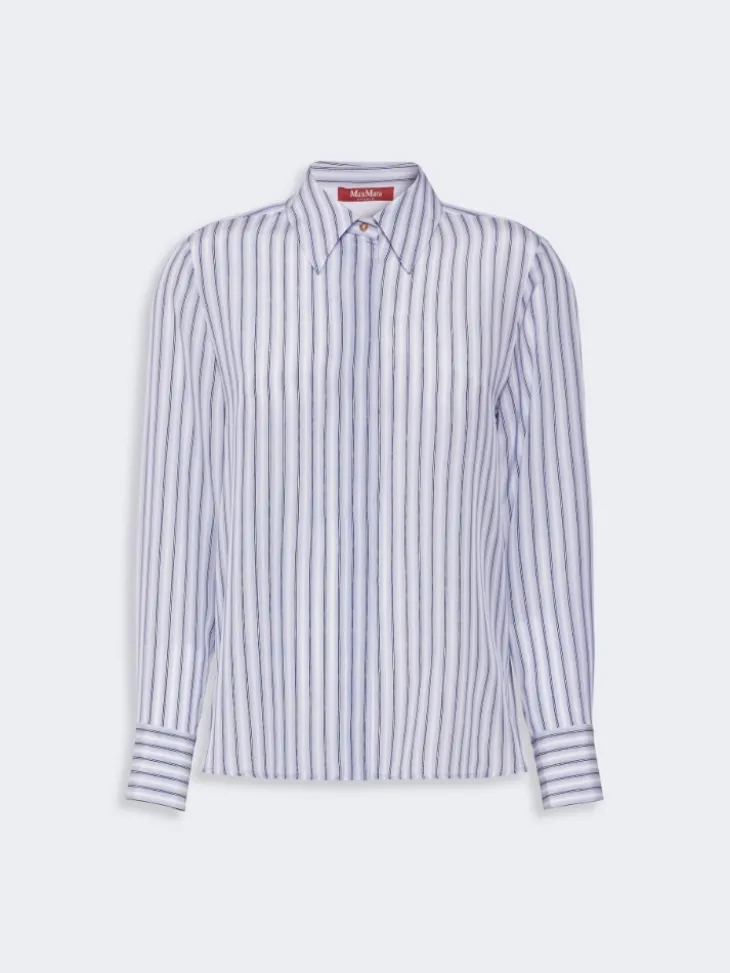 Printed silk shirt - LIGHT BLUE
