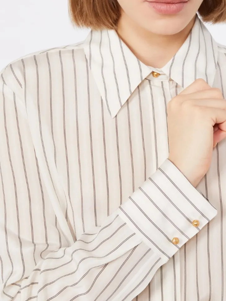 Printed silk shirt - NATURAL