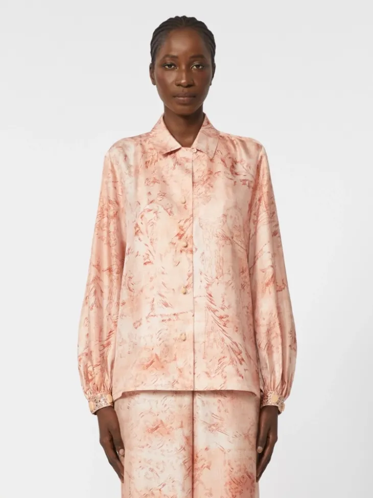 Printed silk shirt - PINK