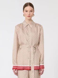 Printed silk shirt - RED
