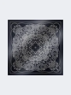 Printed silk square foulard - MIDNIGHTBLUE