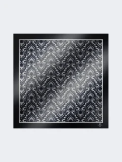 Printed silk square foulard - NAVY