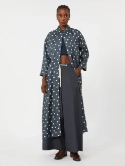 Printed silk twill dress - ULTRAMARINE