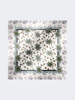 Printed silk twill foulard - IVORY