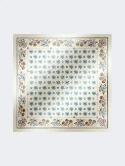 Printed silk twill foulard - BEIGE PINK