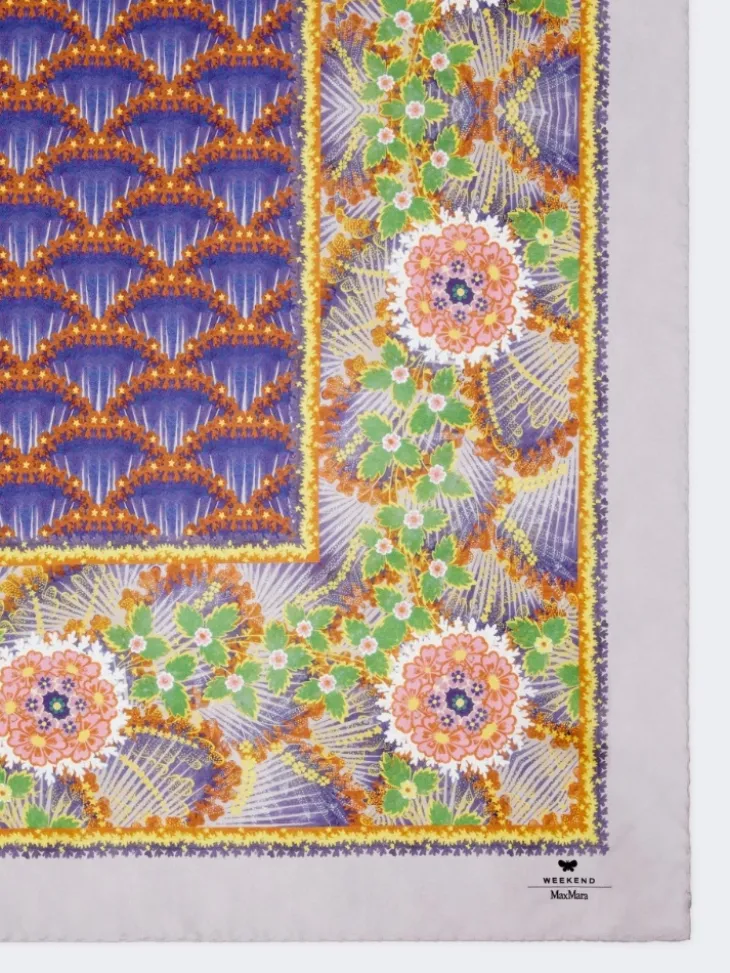 Printed silk twill foulard - LILAC