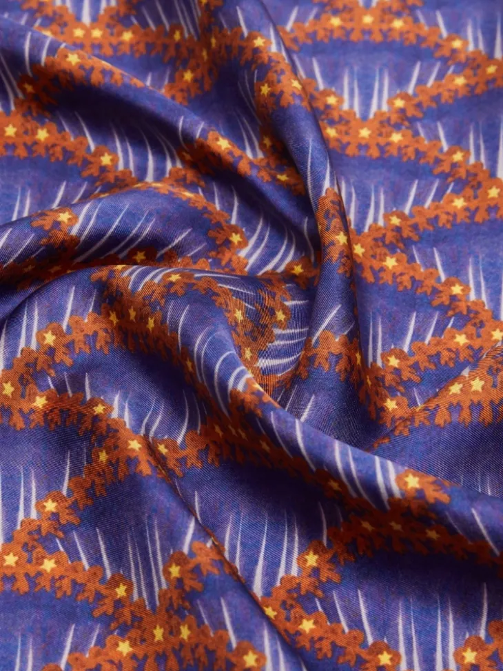Printed silk twill foulard - LILAC