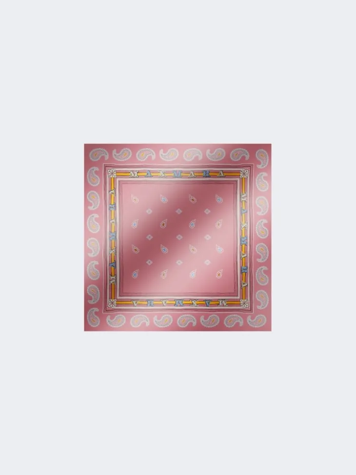 Printed silk twill pocket square - BEIGE PINK