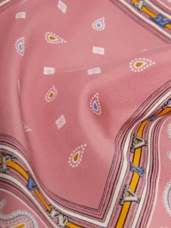 Printed silk twill pocket square - BEIGE PINK