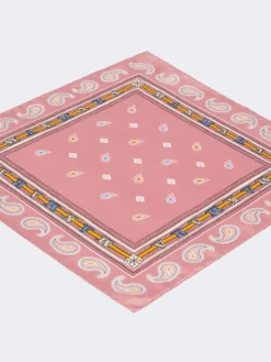 Printed silk twill pocket square - BEIGE PINK