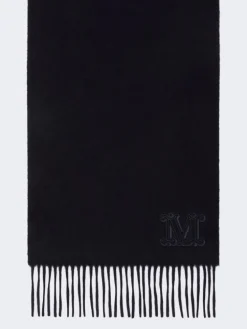 Pure cashmere stole with Monogram detail - ULTRAMARINE