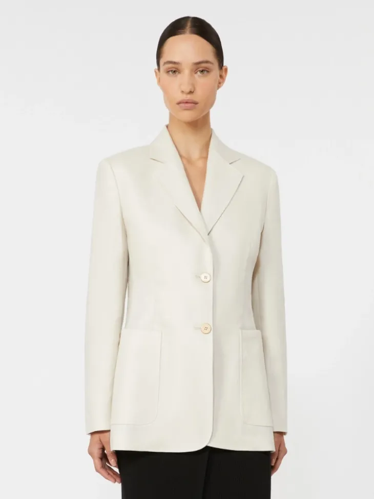Pure linen blazer - BEIGE