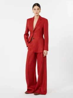 Pure linen blazer - RED