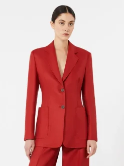 Pure linen blazer - RED