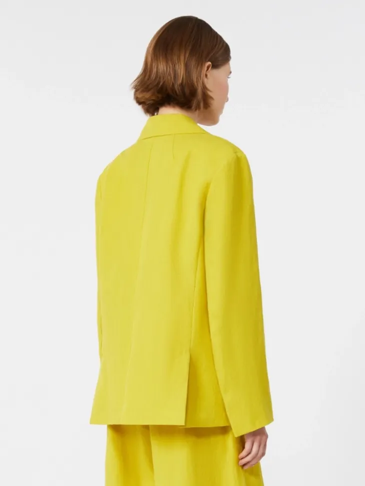 Pure linen canvas jacket - LEMON