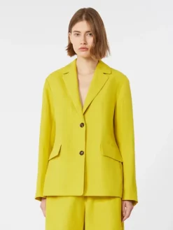 Pure linen canvas jacket - LEMON