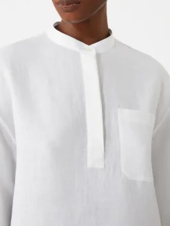 Pure linen shirt - OPTICAL WHITE
