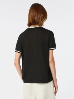 Pure linen yarn sweater - BLACK