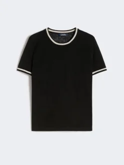 Pure linen yarn sweater - BLACK