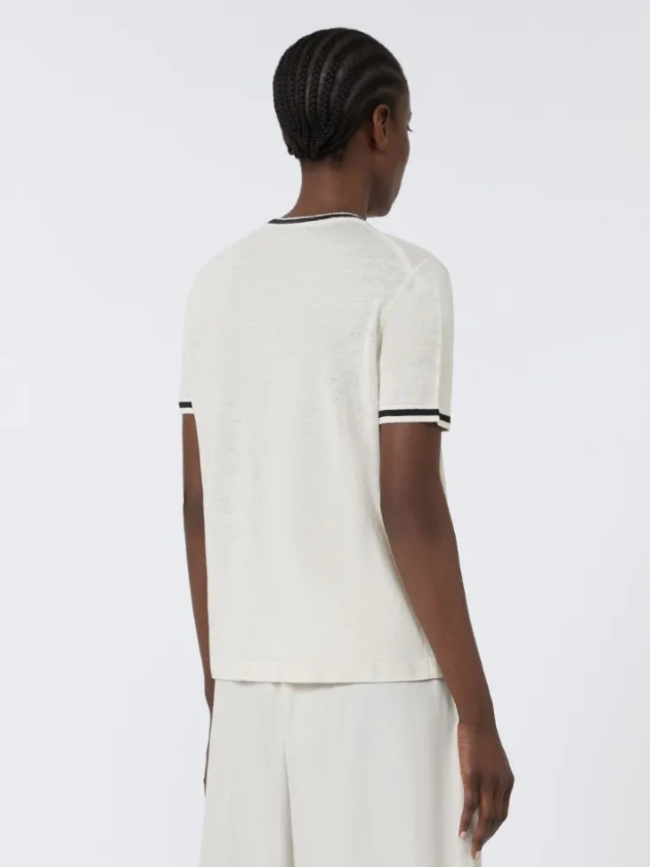 Pure linen yarn sweater - WHITE