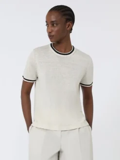 Pure linen yarn sweater - WHITE