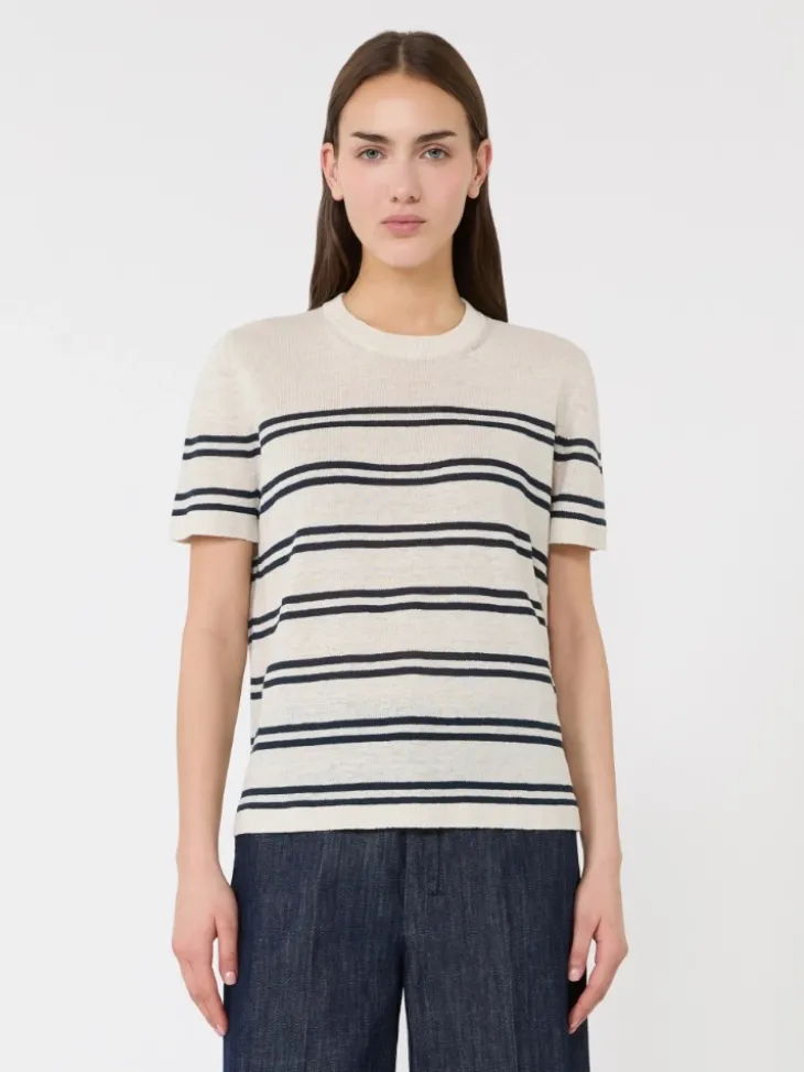 Pure linen yarn sweater - WHITE