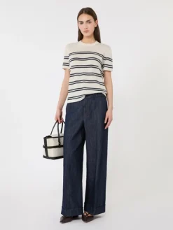 Pure linen yarn sweater - WHITE