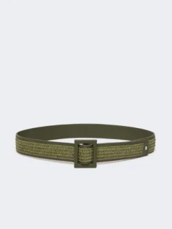 Raffia effect belt - SAGE GREEN