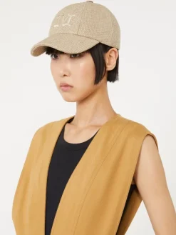 Raffia-effect basketweave baseball hat - ICE