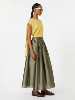 Ramie canvas blouse - BRIGHT YELLOW