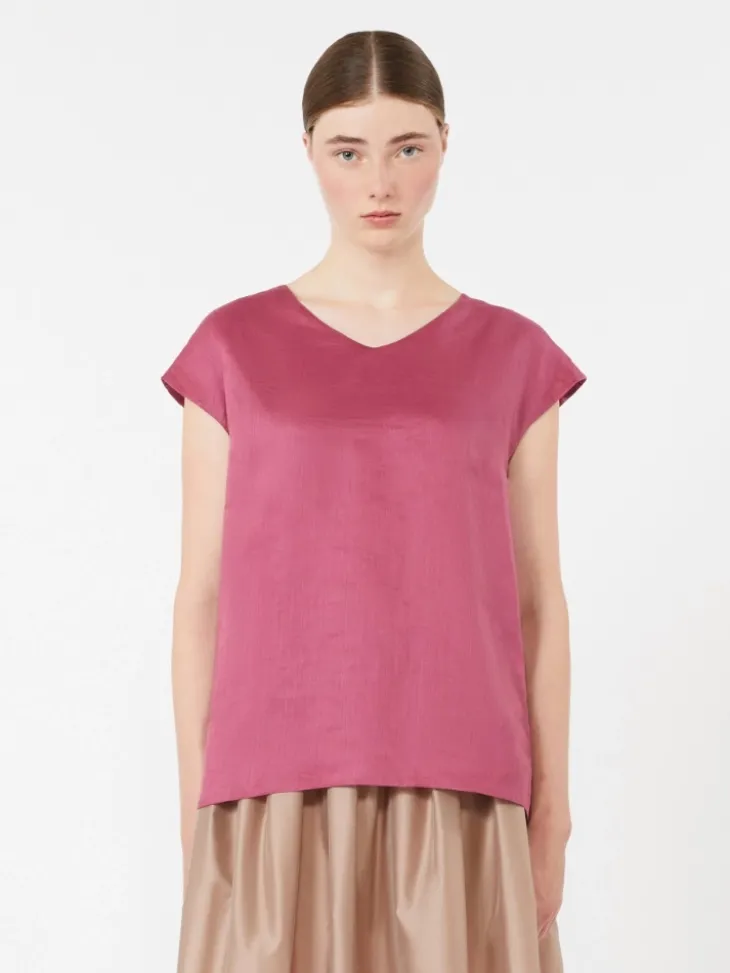 Ramie canvas blouse - CYCLAMEN