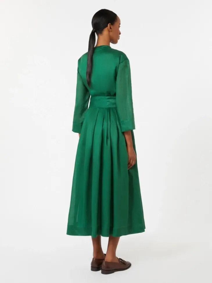 Ramie canvas dress - GREEN