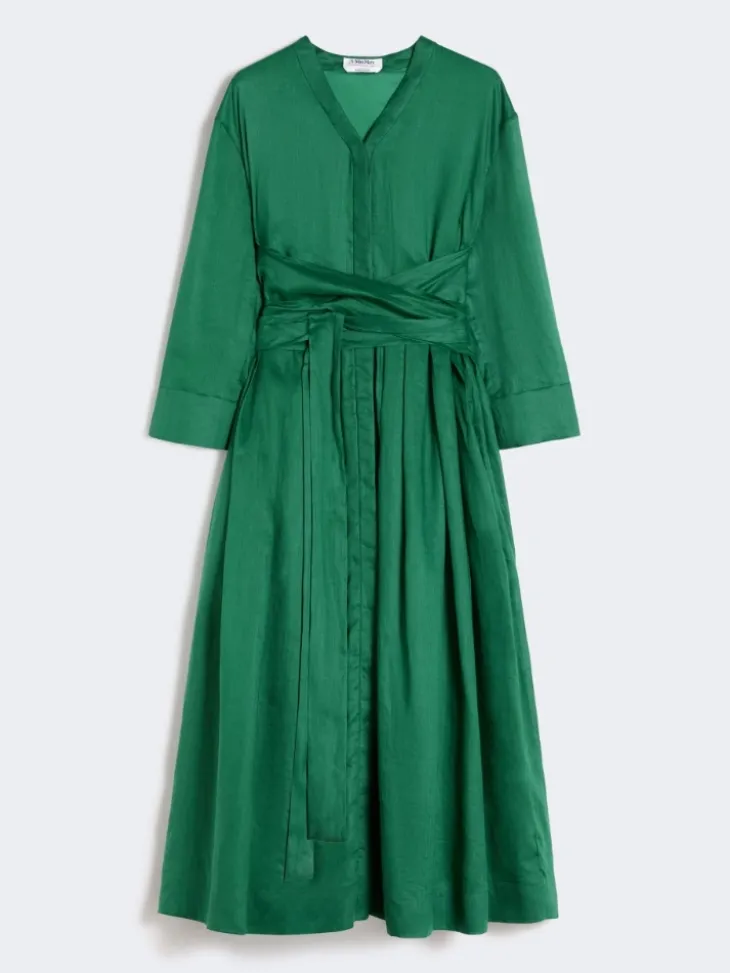 Ramie canvas dress - GREEN