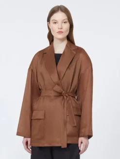 Ramie canvas jacket - CLAY