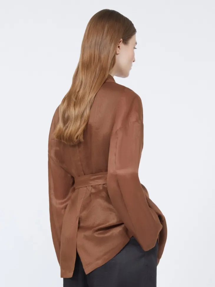 Ramie canvas jacket - CLAY