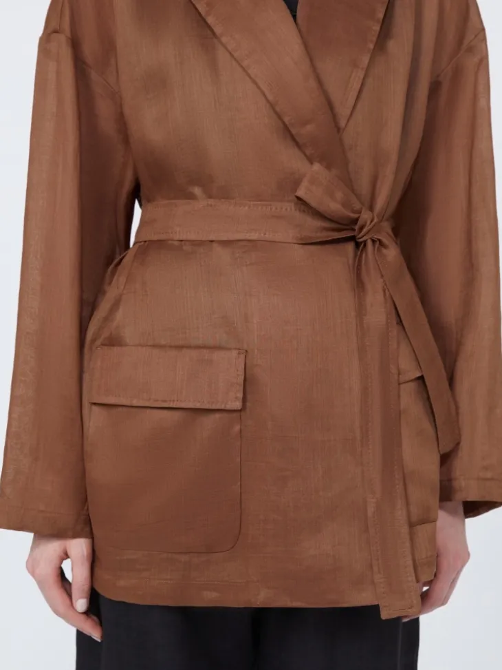 Ramie canvas jacket - CLAY