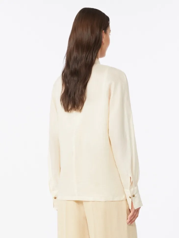 Ramie canvas shirt - BEIGE