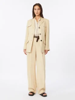 Ramie canvas shirt - BEIGE