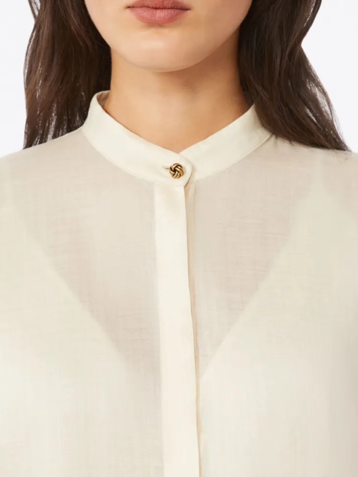 Ramie canvas shirt - BEIGE