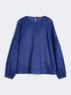 Ramie gauze blouse - NAVY