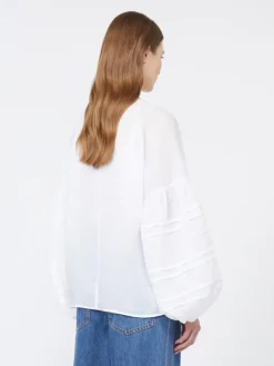 Ramie gauze blouse - WHITE