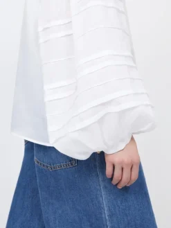Ramie gauze blouse - WHITE