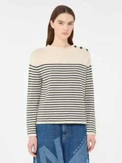 Relaxed-fit cotton sweater - NAVY