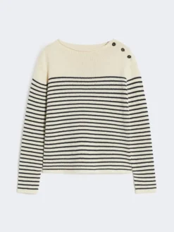 Relaxed-fit cotton sweater - NAVY