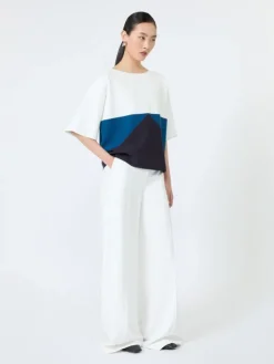 Relaxed-fit stretch viscose sweater - NAVY