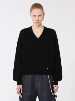 Relaxed-fit wool and cashmere sweater - BLACK