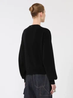 Relaxed-fit wool and cashmere sweater - BLACK