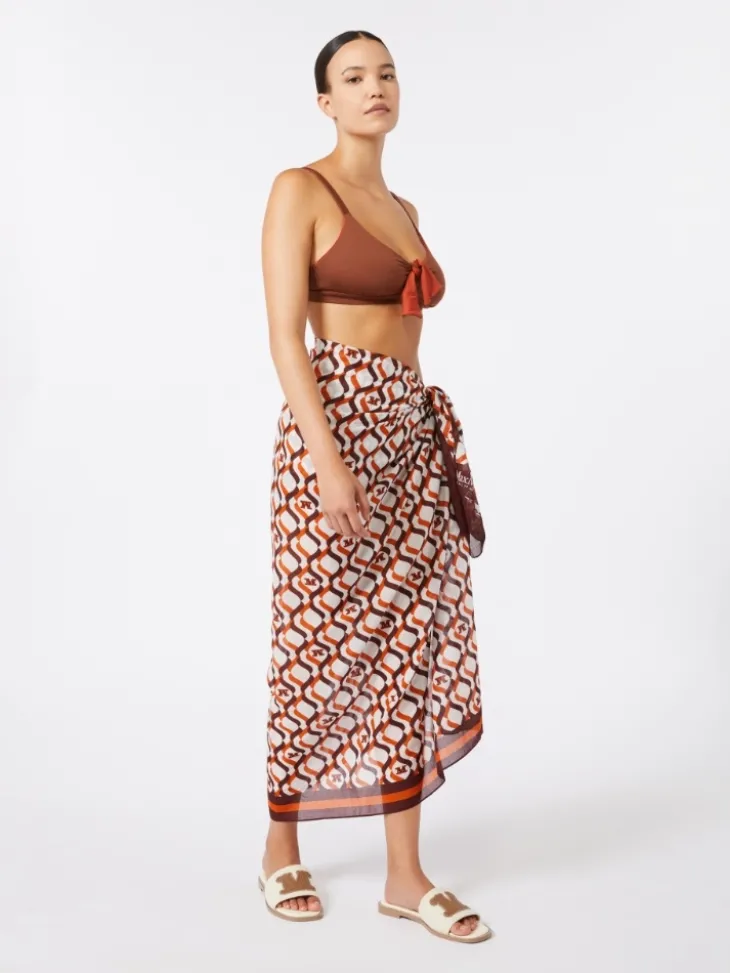 Reversible double jersey bikini top - CHOCOLATE