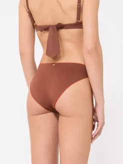 Reversible double jersey bikini bottoms - CHOCOLATE