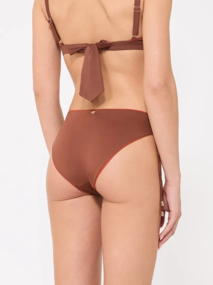 Reversible double jersey bikini bottoms - CHOCOLATE
